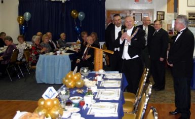 The Grand Master offered his congratulations to W.M Brian Clifford and the assembled brethren and guests during the social hour prior to dinner.